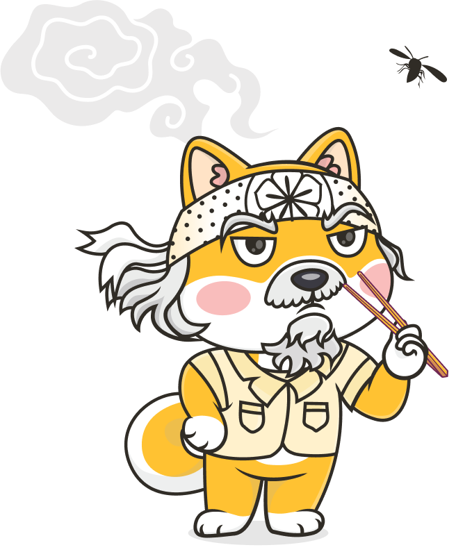 A man catching a fly with chopsticks